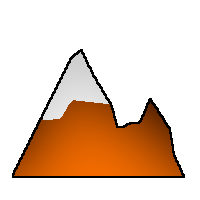 Orange icon for hills between 1000m & 1100m high